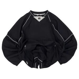 Russell Athletic Team‎ Issue Warm Up Pullover Windbreaker Black S
